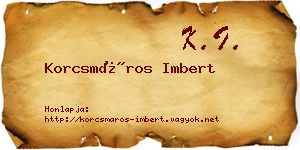 Korcsmáros Imbert névjegykártya